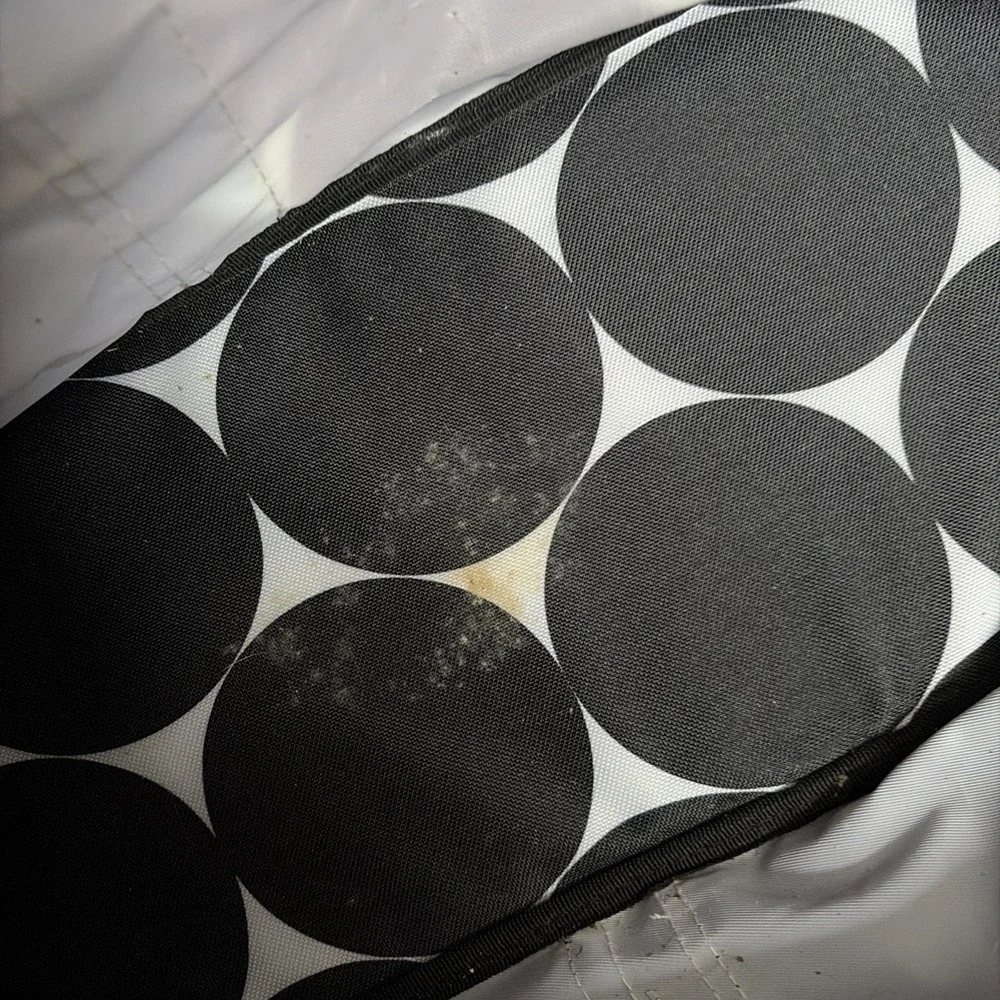 THIRTY-ONE Large TOTE Bag BIG BLACK & WHITE POLKA DOTS Handles Zip Top Utility‎ - Picture 8 of 10
